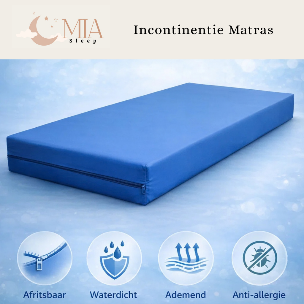 MIA Sleep Koudschuim Zorgmatras - Circa 16 cm dik - Waterdicht/Afritsbare Tijk