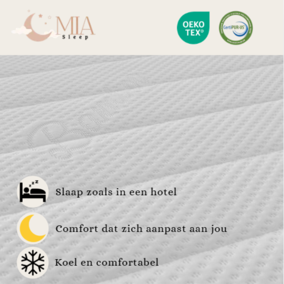 MIA Sleep Koudschuim Hotel Topper - Circa 6 cm dik - Afritsbare Bamboo Tijk