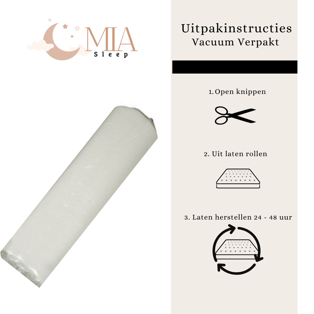 MIA Sleep Koudschuim Matras - Circa 20 cm dik - Luxe Afritsbaare Bamboo Tijk