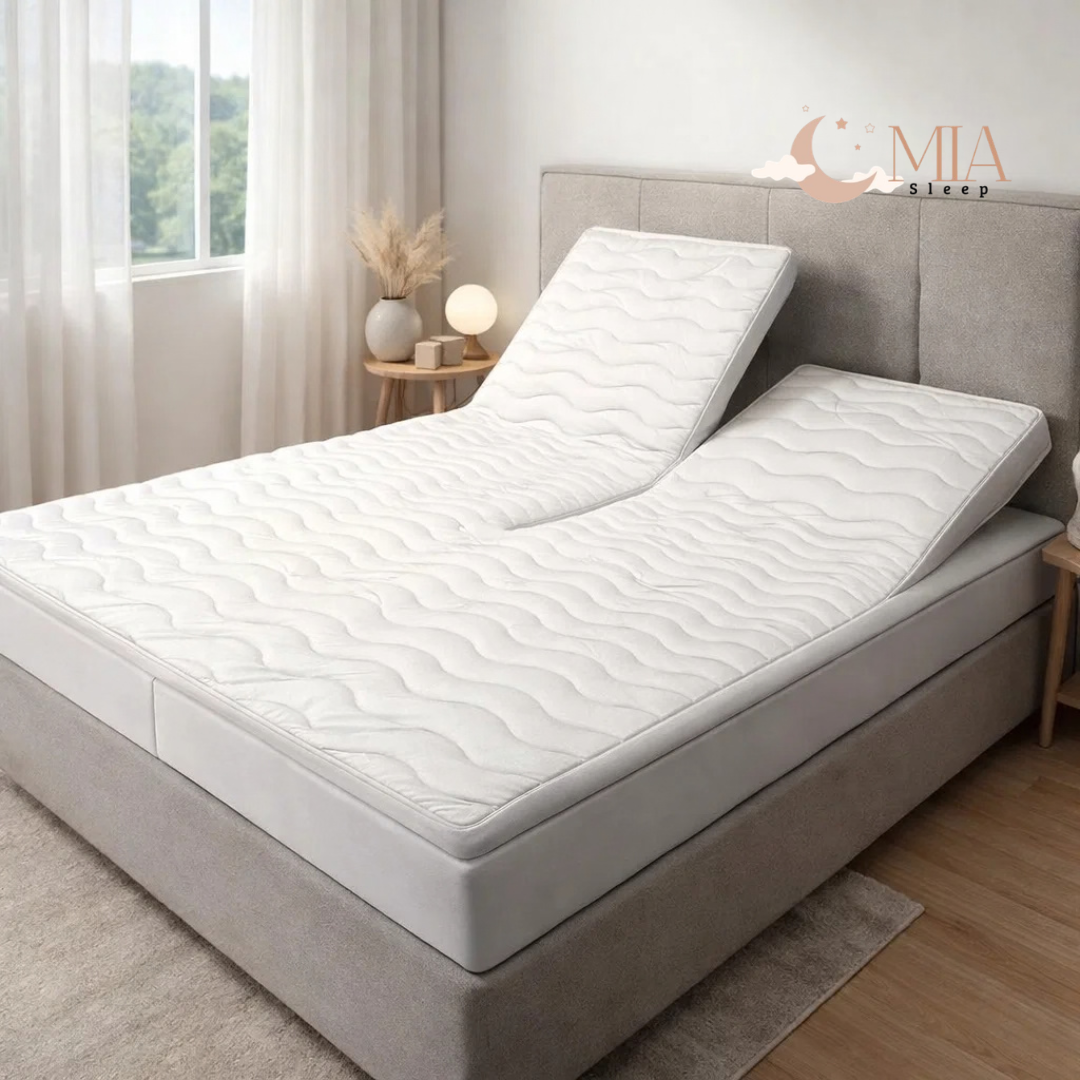 MIA Sleep SPLIT Topper - Circa 9 cm dik - Afritsbare Bamboo Tijk